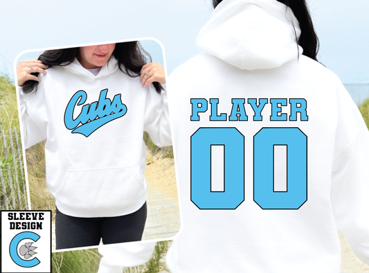 Cubs Personalized Hoodie (white)