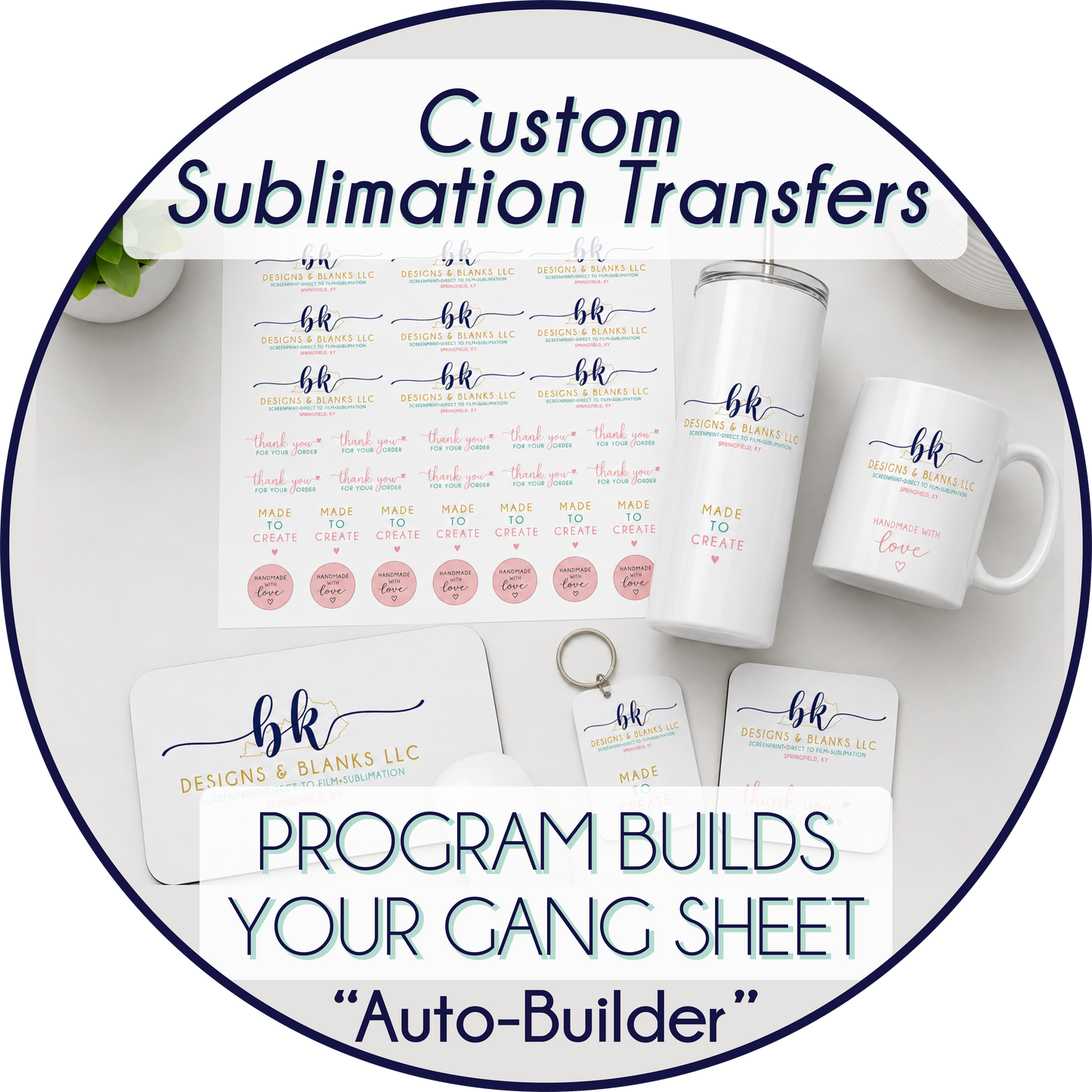 **SAME DAY TAT BY 8AM EST TUE-FRI (TAT EXCLUDES DAILY DEALS)** Custom SUBLIMATION AUTO GANG BUILDER - PROGRAM BUILDS SHEET FOR YOU [22" WIDE]