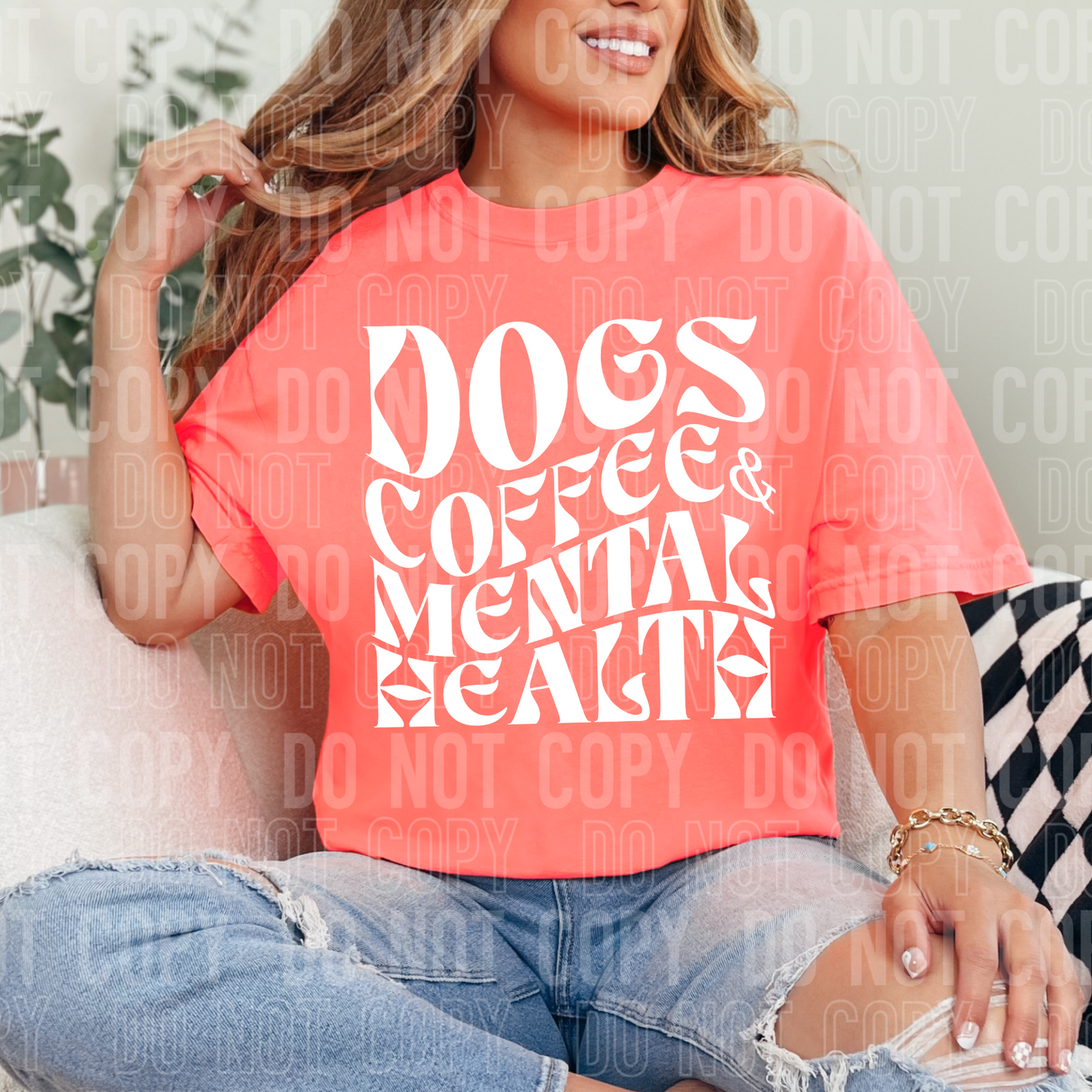 DTF TRANSFER Dogs Coffee & Mental Health