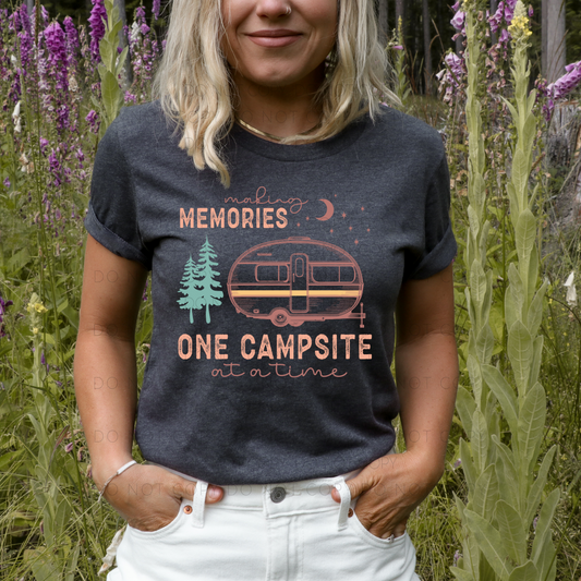 Making Memories One Campsite At A Time Dark Heather Tee