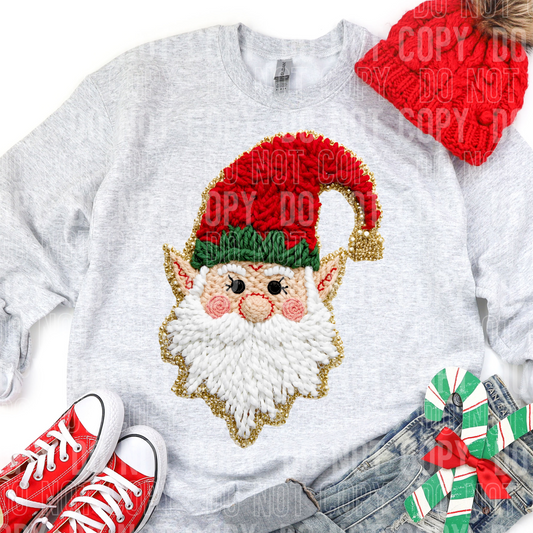 DTF TRANSFER Faux Yarn Glitter Elf