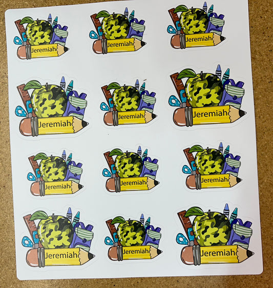 School Supplies labels