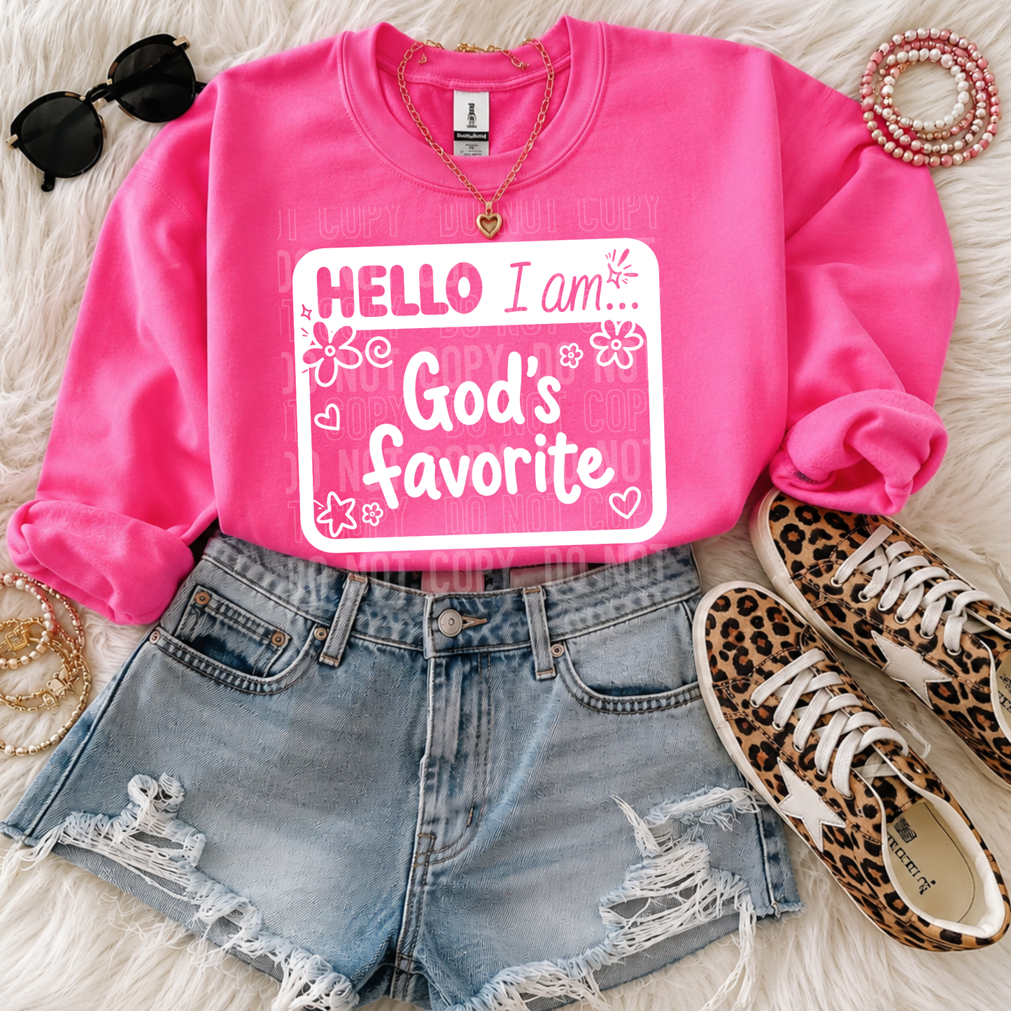 DTF TRANSFER Hello I Am God's Favorite