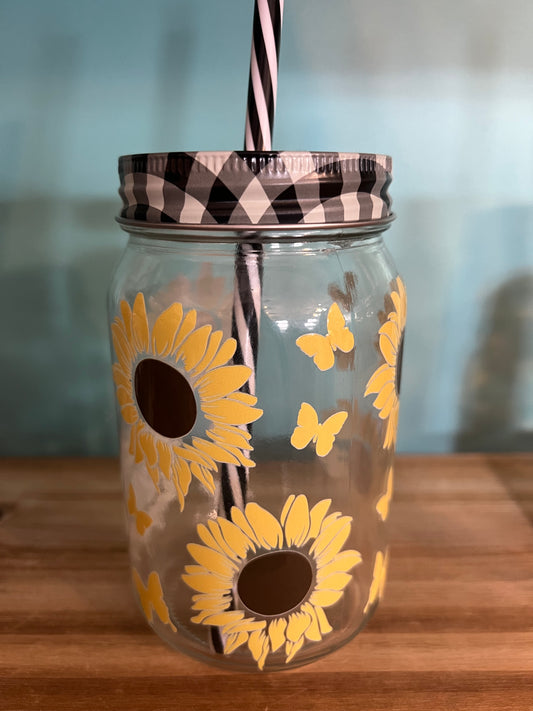 Sunflower Jar Tumbler