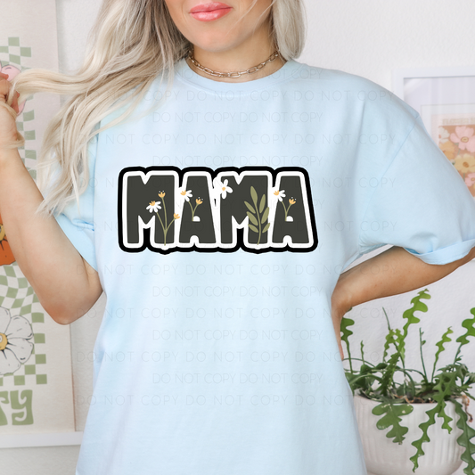 Floral Spring Mama Light Blue Tee