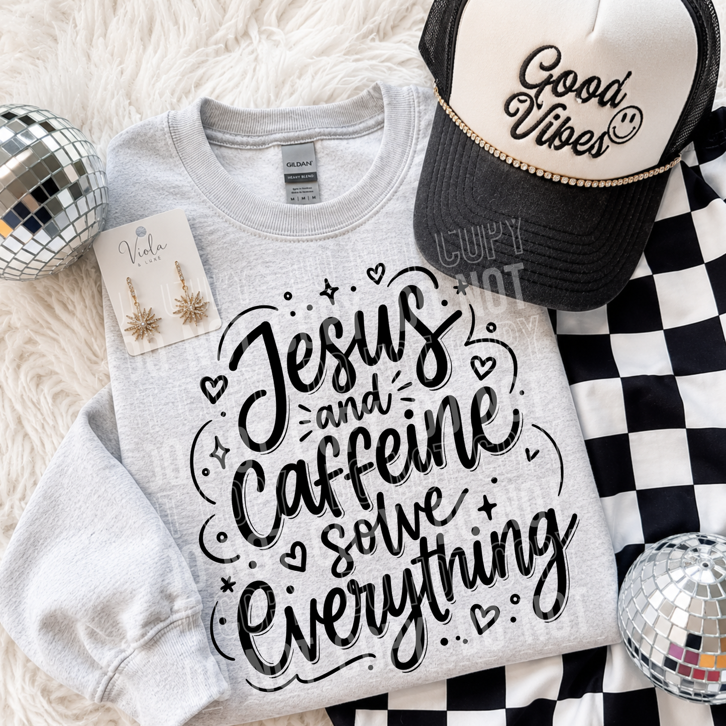 DTF TRANSFER Jesus And Caffeine Solve Everything