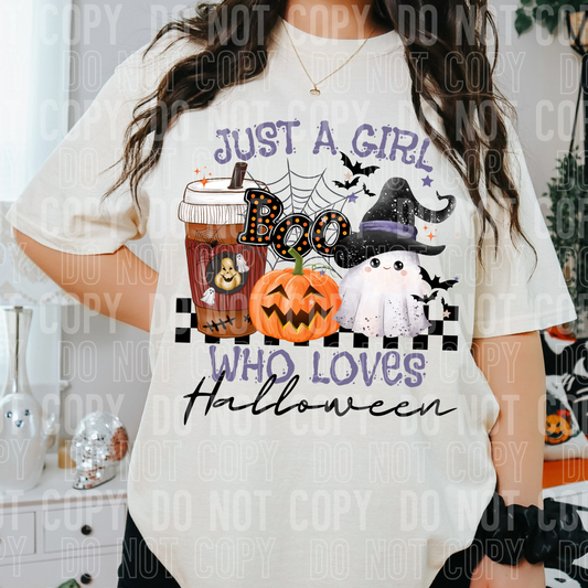 DTF TRANSFER Just A Girl Who Loves Halloween