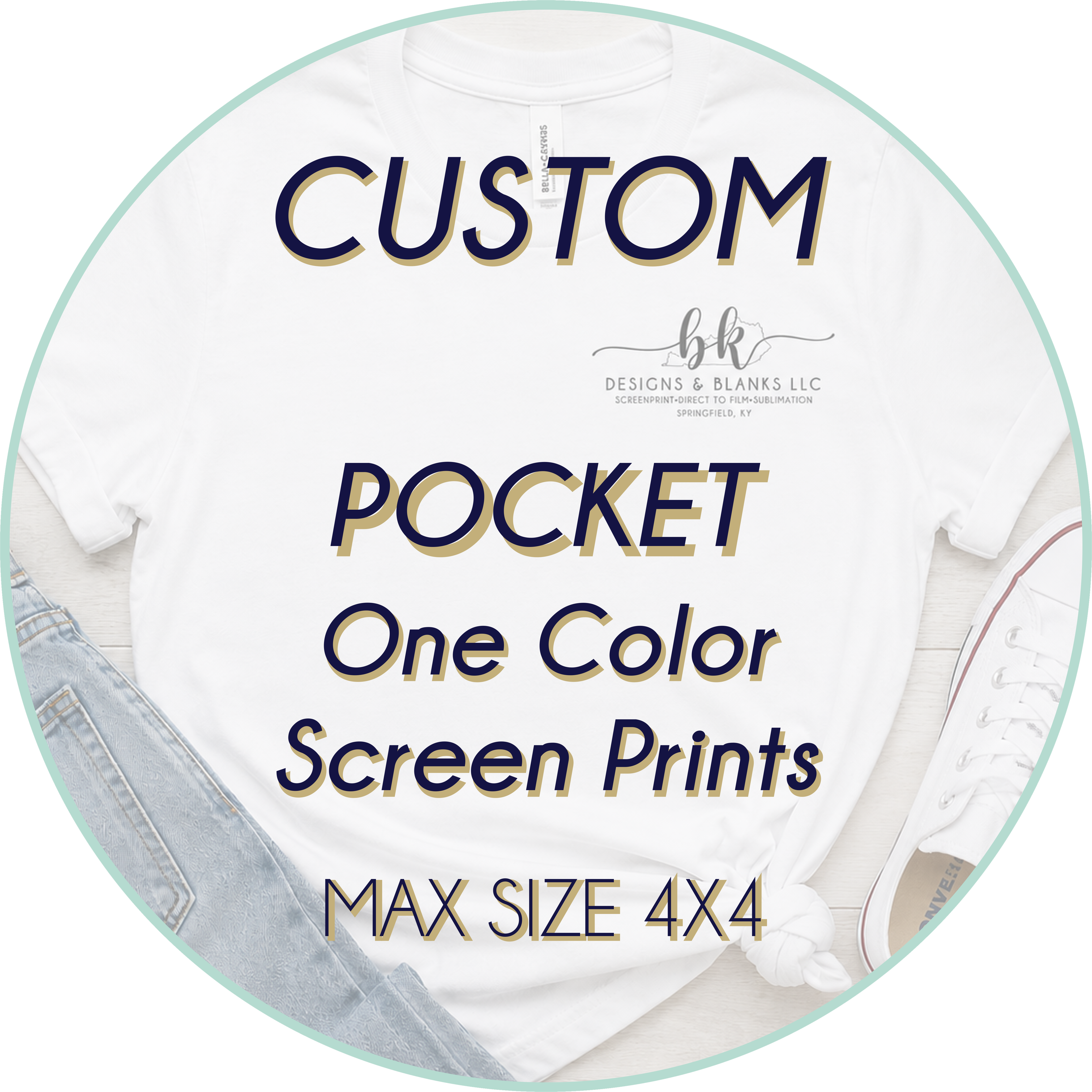 1 Color Custom Pocket-Size Screenprint *5-7 BUSINESS DAY TAT from artw ...