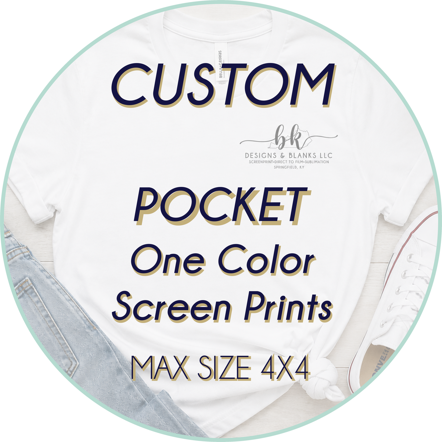 1 Color Custom Pocket-Size Screenprint *5-7 BUSINESS DAY TAT from artwork approval*