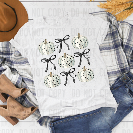 DTF TRANSFER Polka Dot Pumpkin Bow