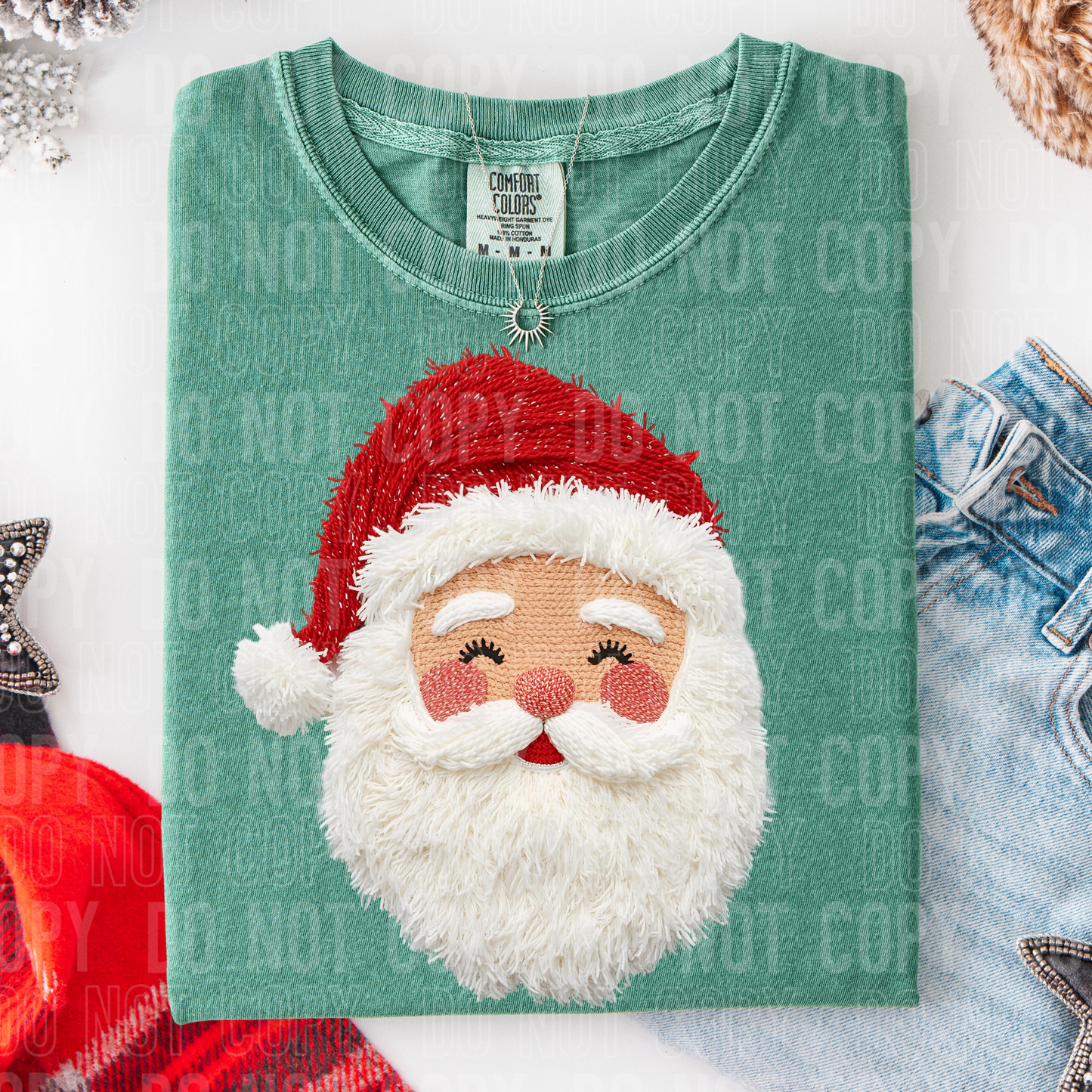 DTF TRANSFER Santa Realistic Yarn