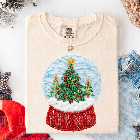 DTF TRANSFER Faux Yarn Snow Globe
