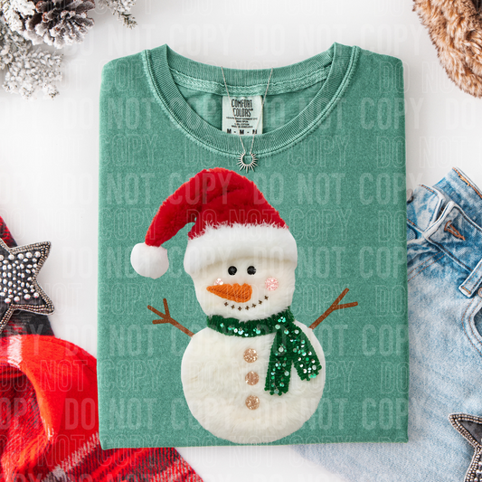 DTF TRANSFER Faux Fur Snowman