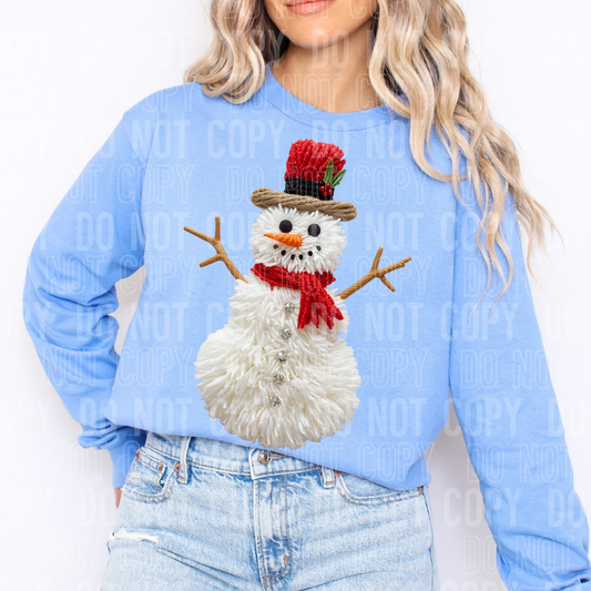 DTF TRANSFER Faux Yarn Snowman