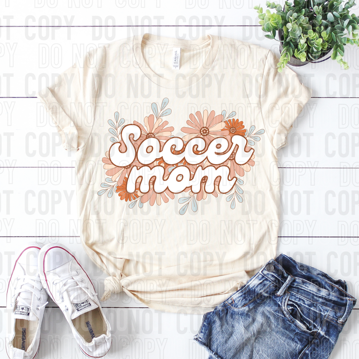 DTF TRANSFER Floral Soccer Mom