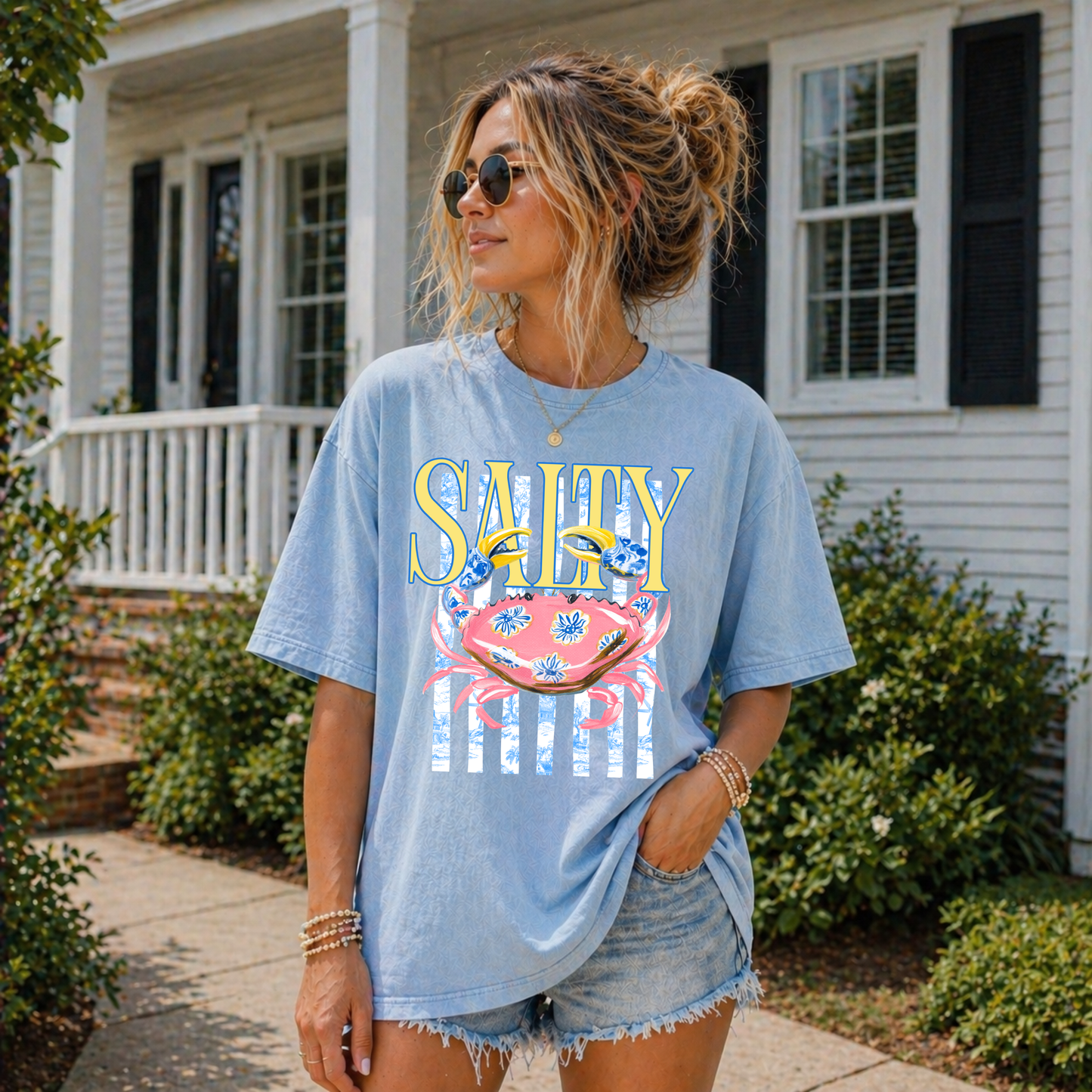 DTF TRANSFER Salty Crab Stripes