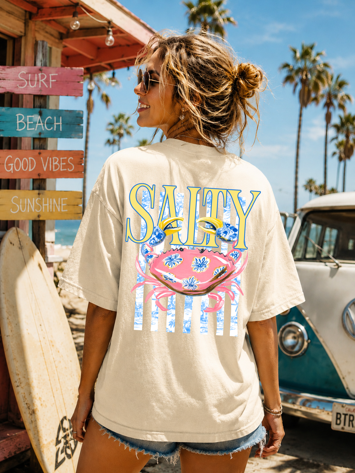 DTF TRANSFER Salty Crab Stripes