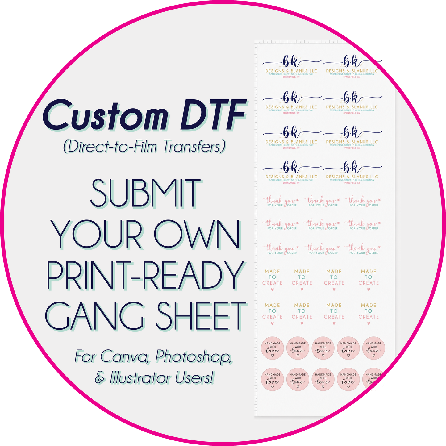 **SAME DAY TAT BY 8AM EST TUE-FRI (TAT EXCLUDES DAILY DEALS)** Custom DTF Submit Your Own Print Ready Gang Sheet 2.0