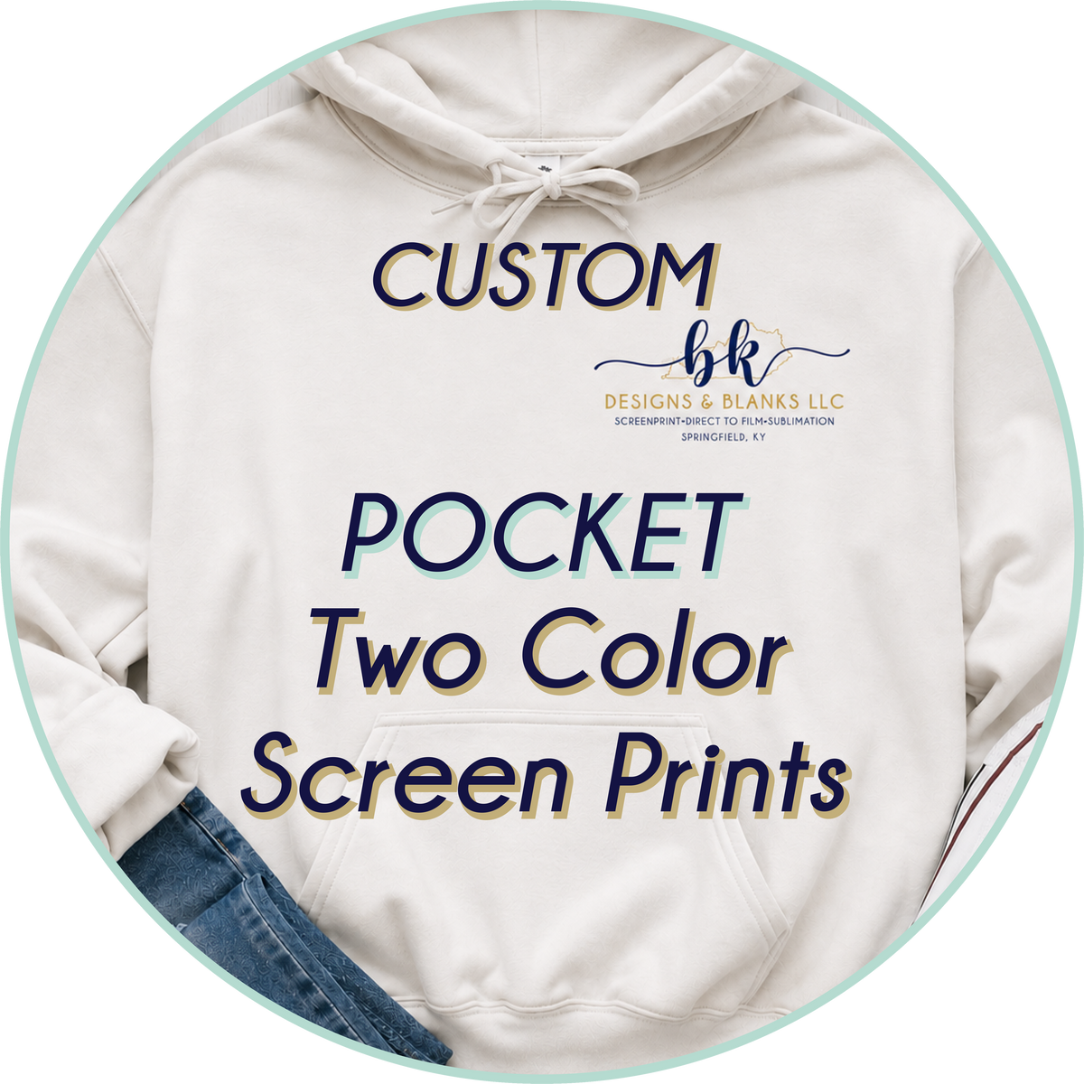 Two Color Transfer Print Sample 2 Color Pocket Custom Screenprint Transfers *7-9 business day TAT from ...
