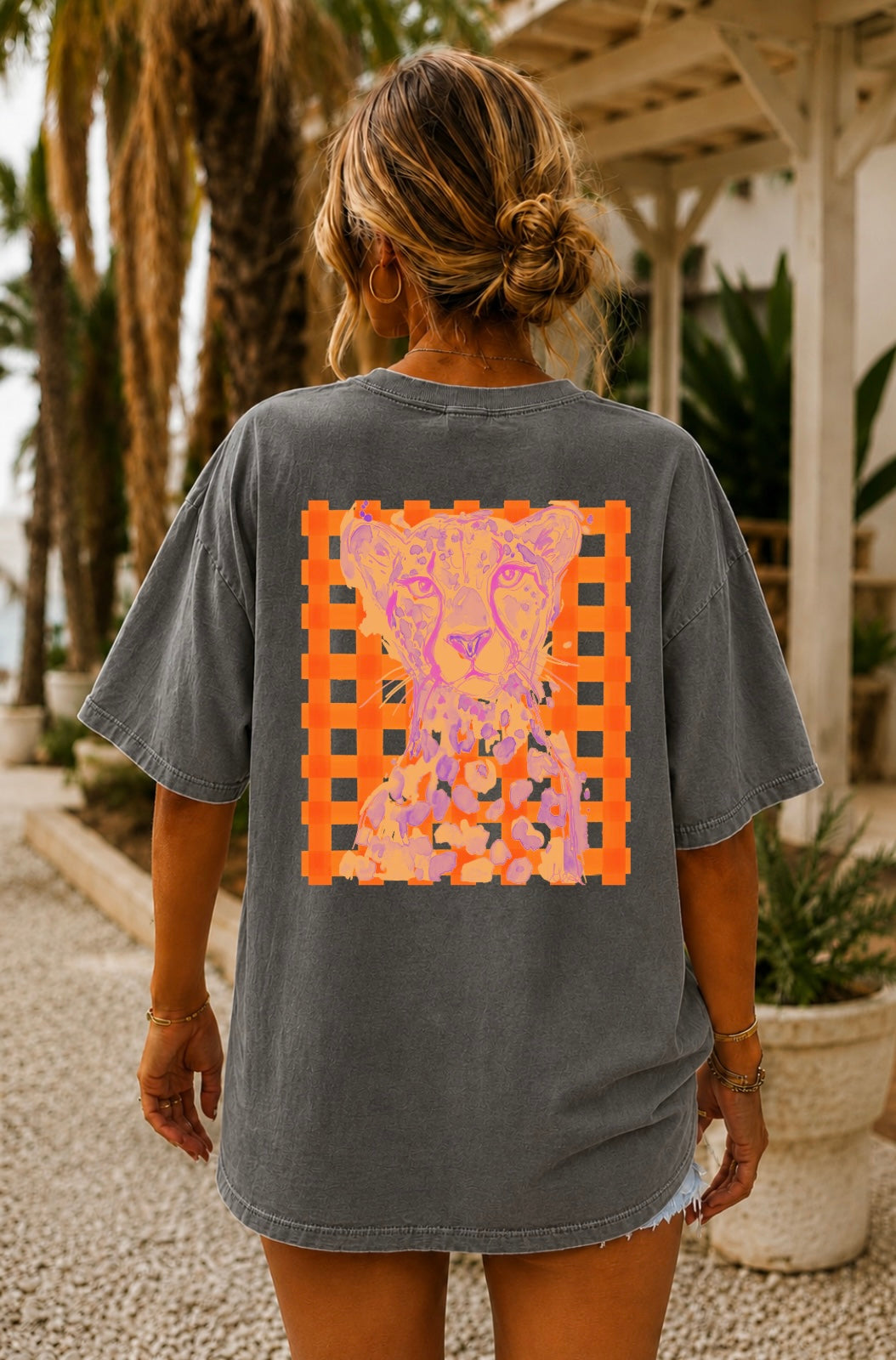 DTF TRANSFER Leopard Gingham