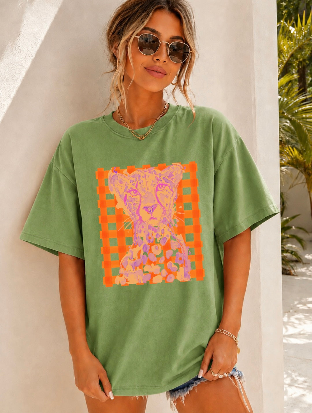 DTF TRANSFER Leopard Gingham