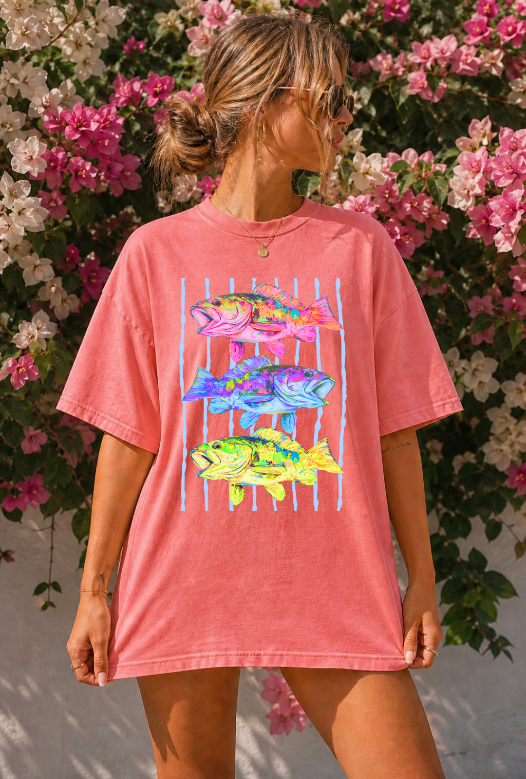 DTF TRANSFER Neon Fish Trio