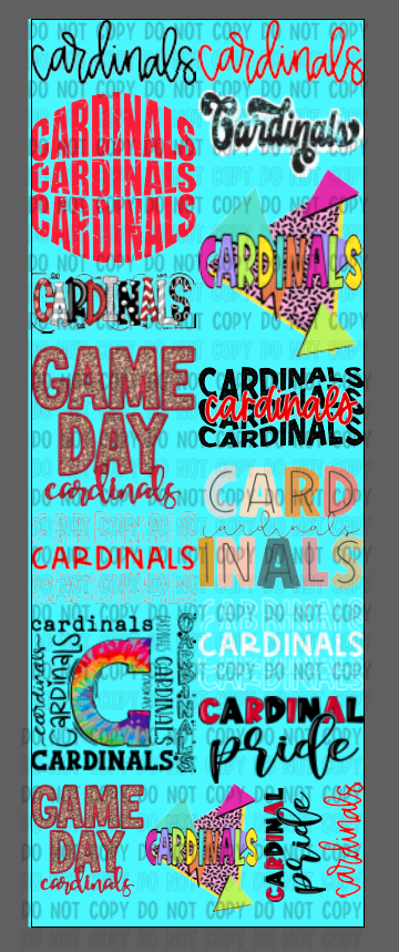 PREMADE GANG SHEET-Cardinals 22x60