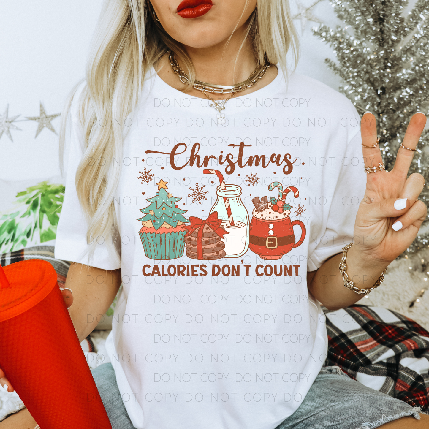 DTF TRANSFER Christmas Calories Don't Count