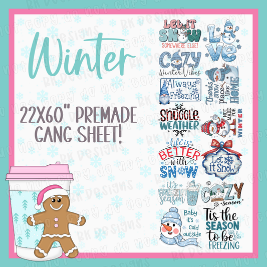 PREMADE GANG SHEET-WINTER 22x60