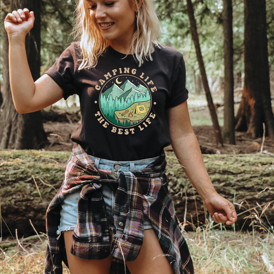 Camping Life Is The Best Life Black Tee