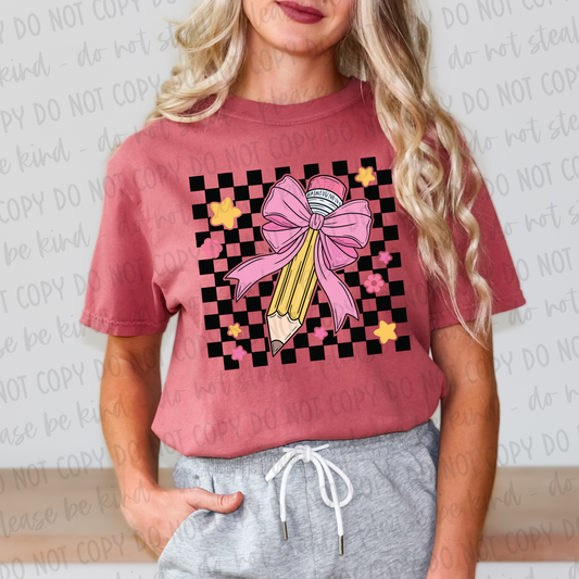 DTF TRANSFER Checkered Pencil