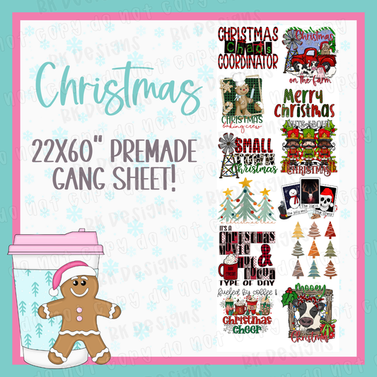 PREMADE GANG SHEET-CHRISTMAS 22x60