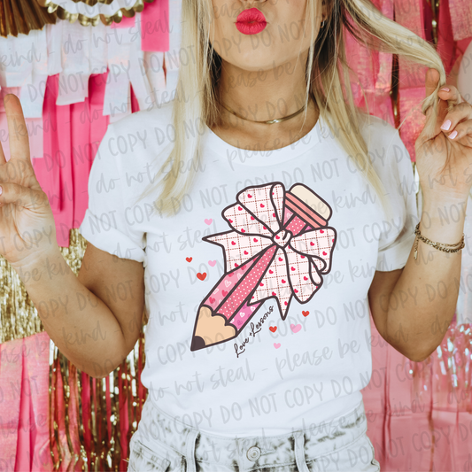 DTF TRANSFER Valentine Coquette Pencil