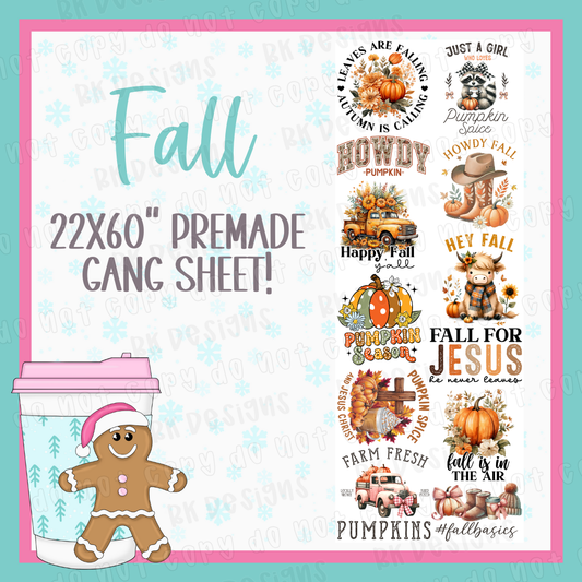 PREMADE GANG SHEET-FALL 22x60