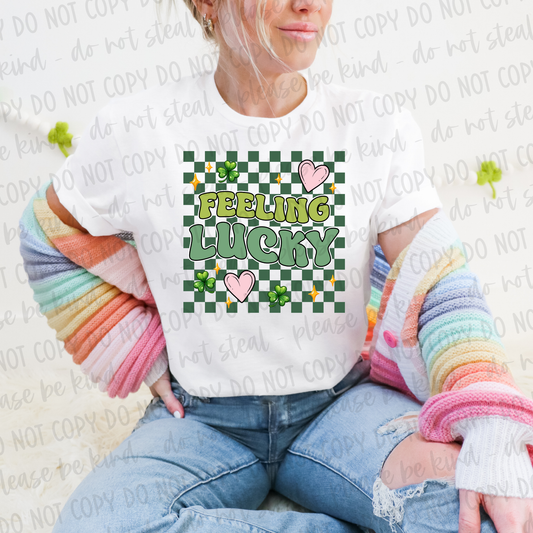 DTF TRANSFER Feeling Lucky Checkered