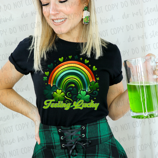 DTF TRANSFER Feeling Lucky Rainbow