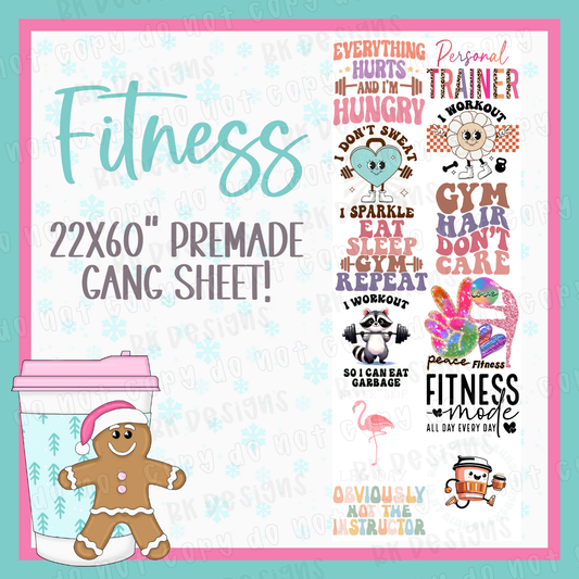 PREMADE GANG SHEET-FITNESS 22x60