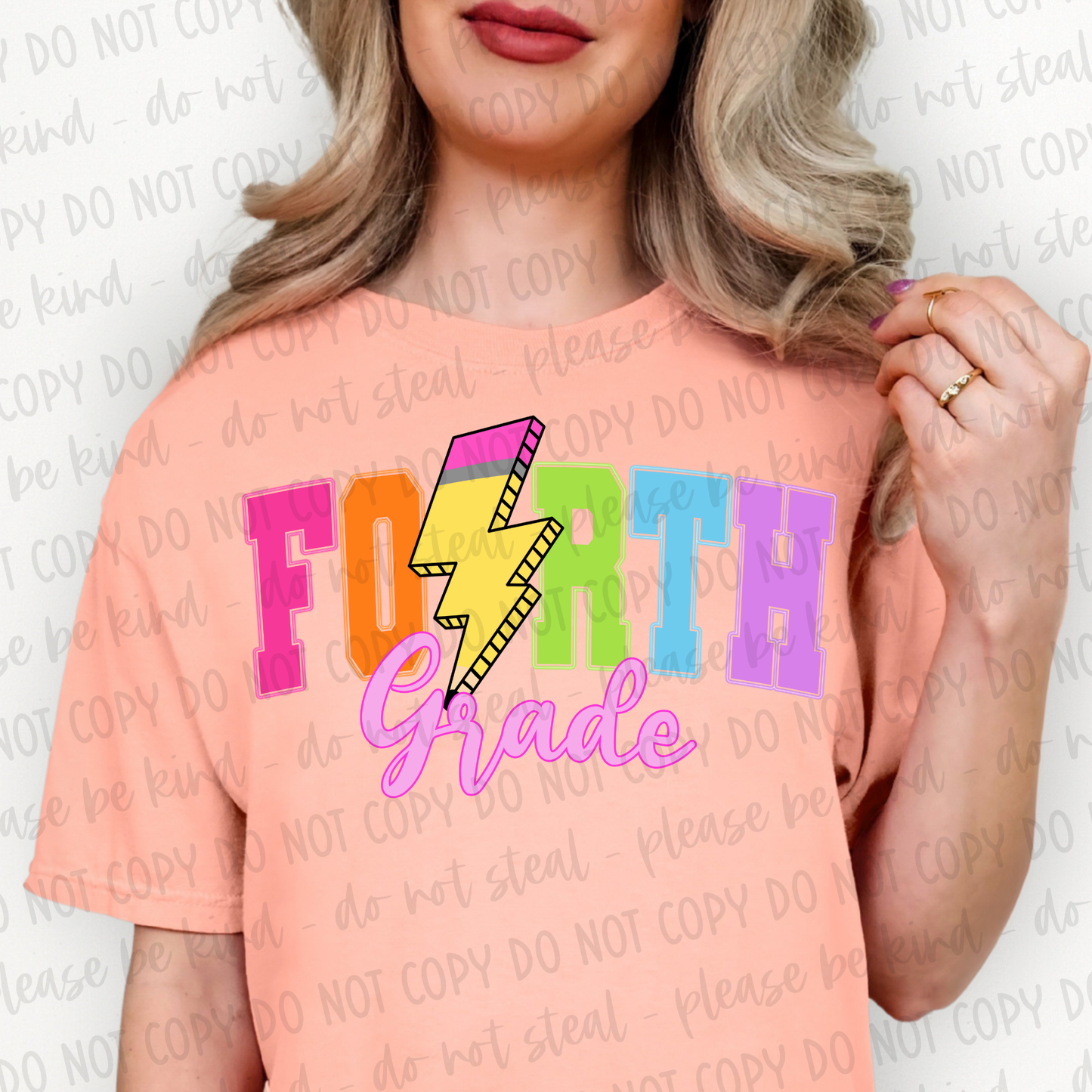 DTF TRANSFER Neon Fourth Grade