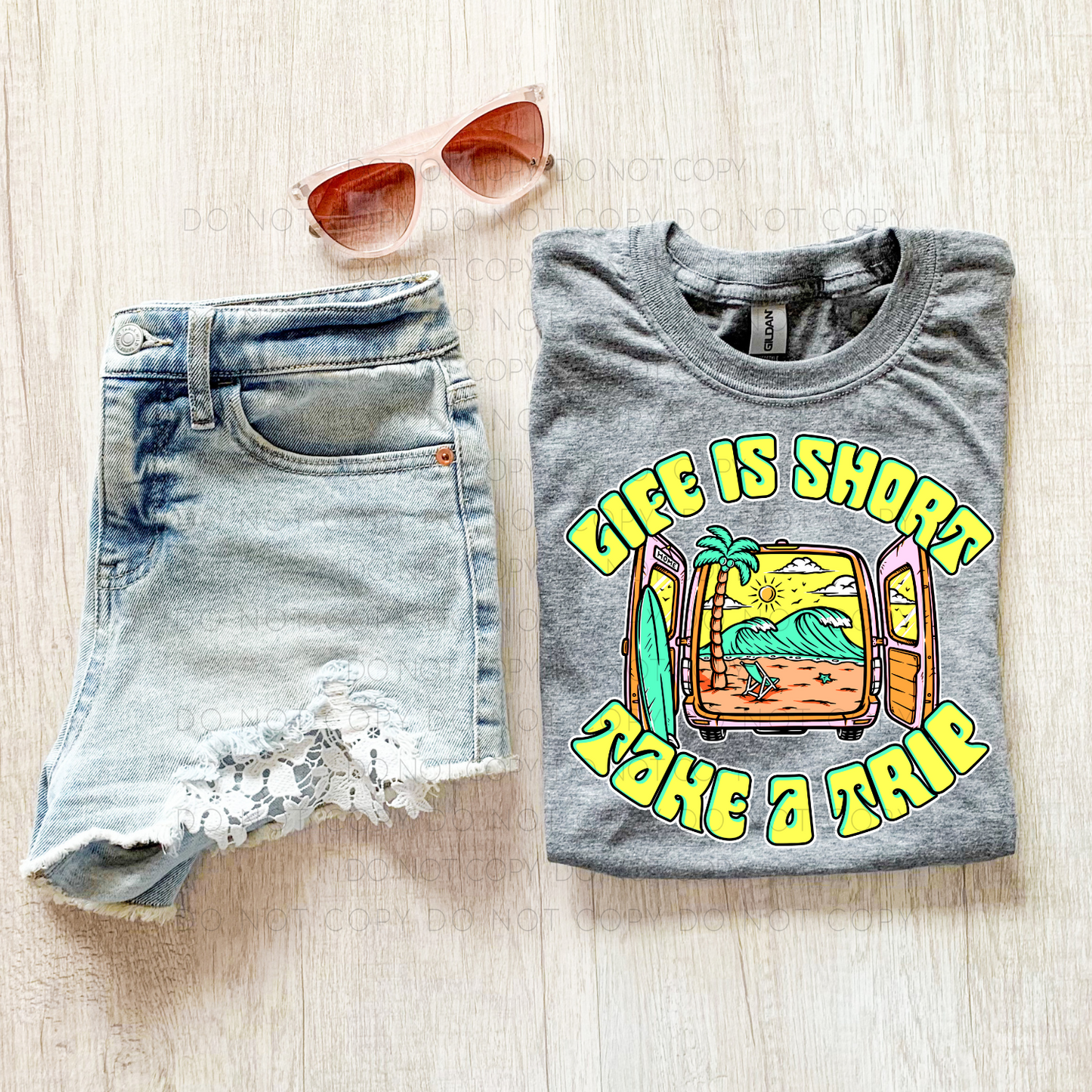 Take A Trip Graphite Heather Tee