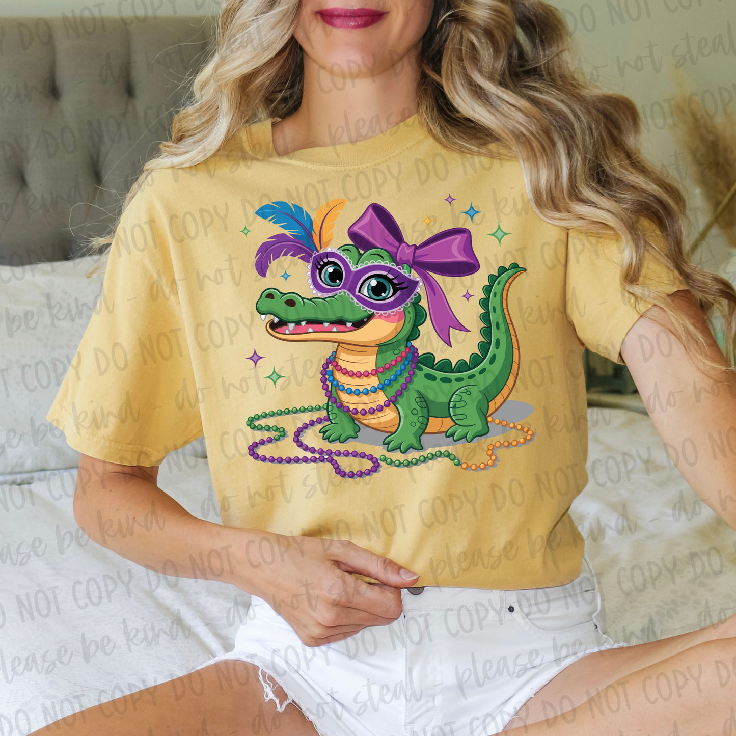DTF TRANSFER Mardi Gras Gator