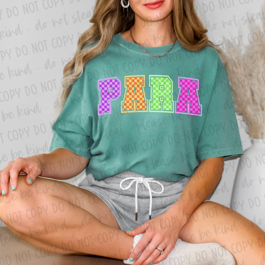 DTF TRANSFER Checkered Para