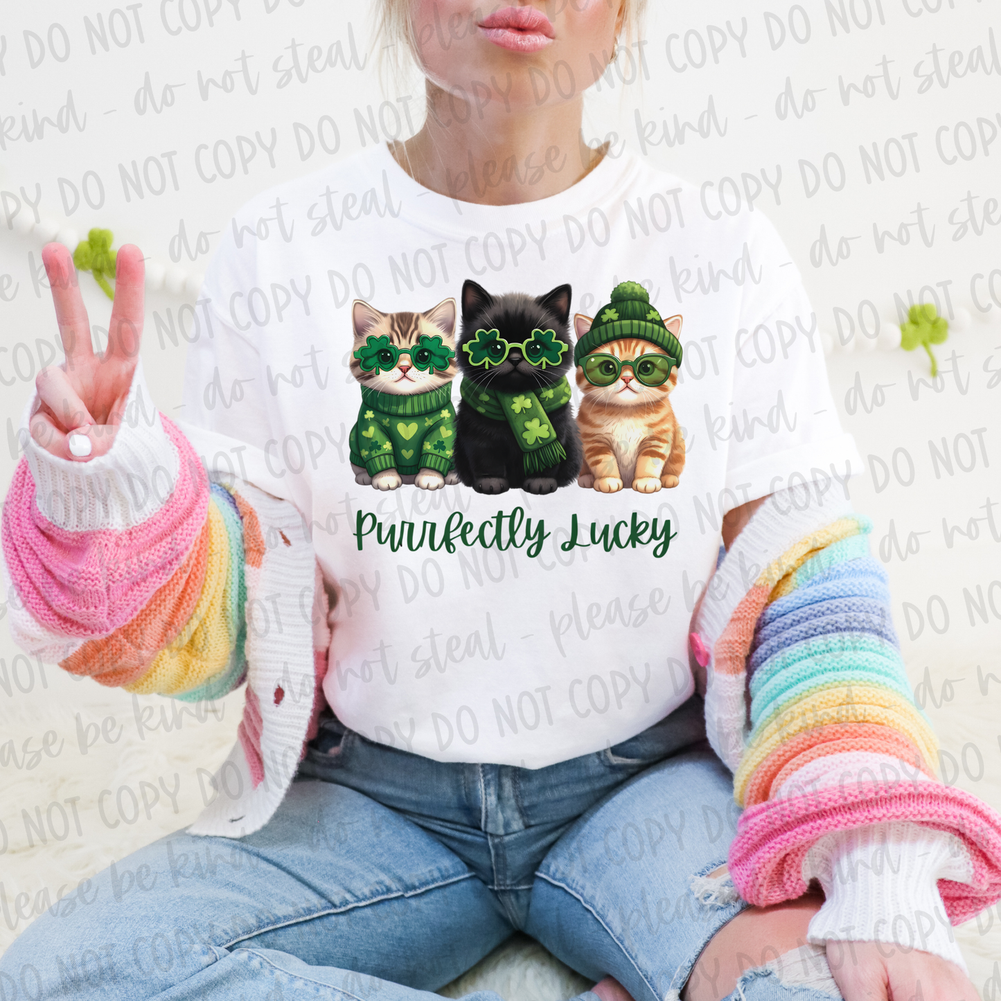 DTF TRANSFER Purrrfectly Lucky