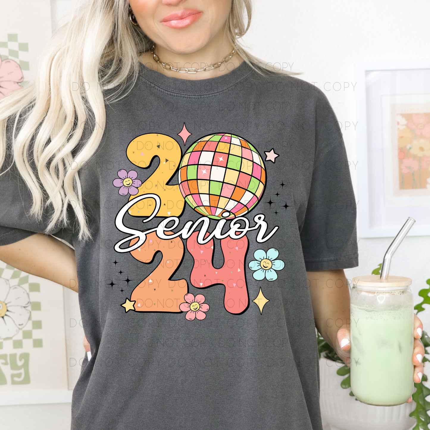 Retro Senior 2024 Heather Dark Grey Tee