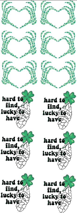 PREMADE GANG SHEET-SKELLIE ST.PATTIES 22X60