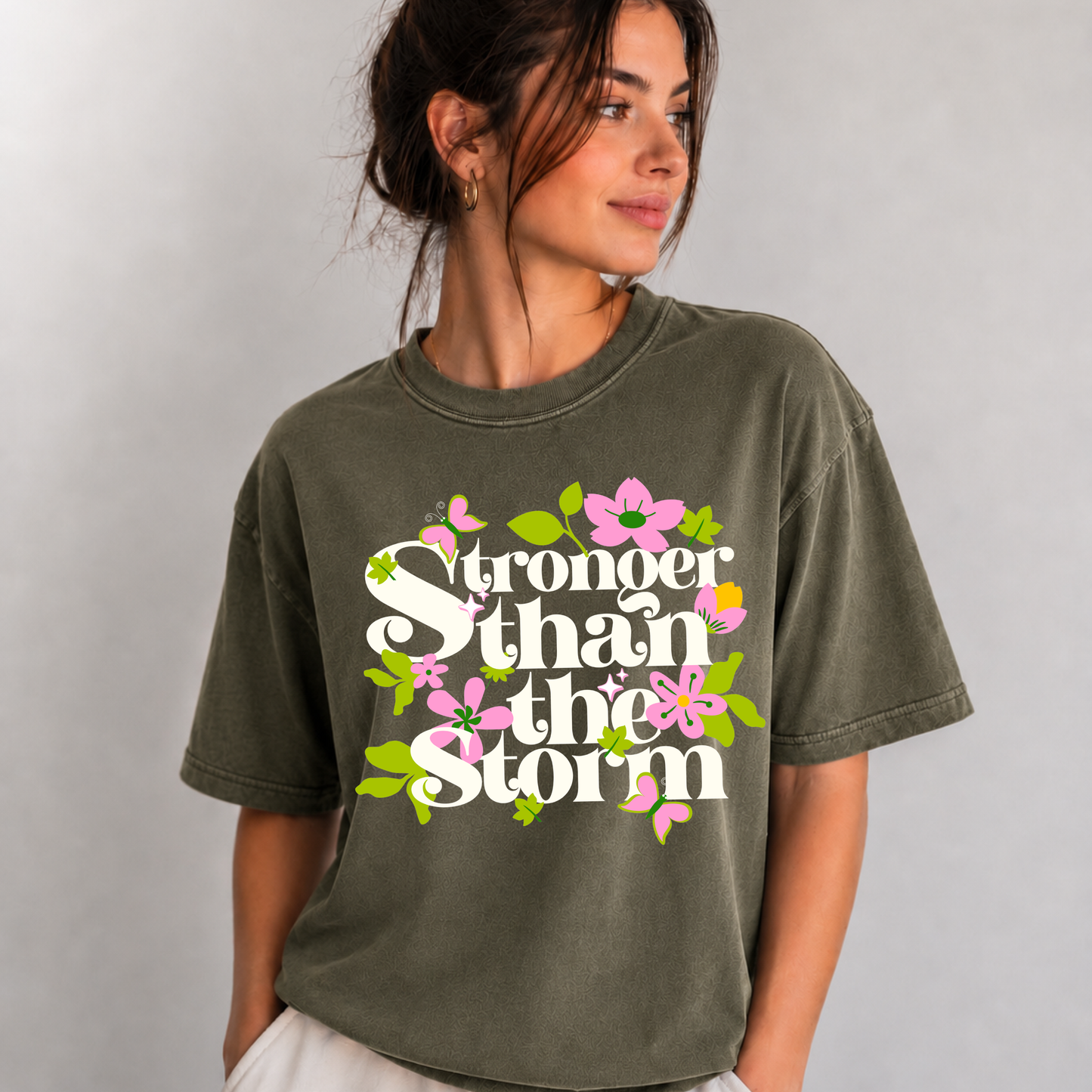 DTF TRANSFER Stronger Than The Storm Floral