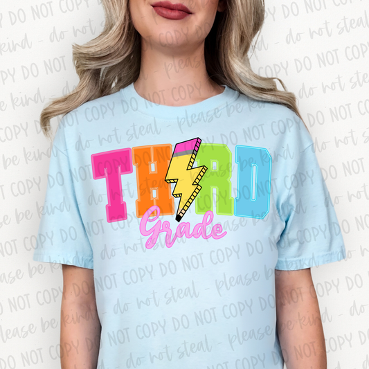 DTF TRANSFER Neon Third Grade
