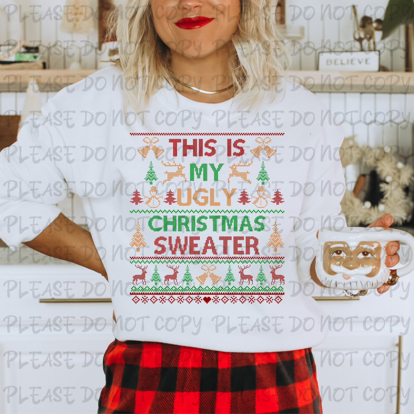PREMADE GANG SHEET-UGLY CHRISTMAS SWEATER 22x60