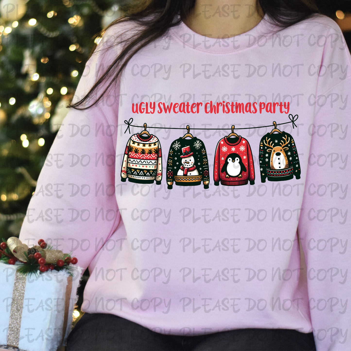 PREMADE GANG SHEET-UGLY CHRISTMAS SWEATER 22x60