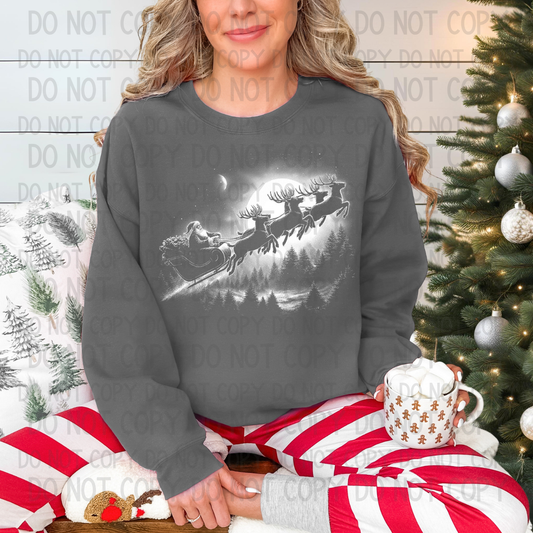 DTF TRANSFER Vintage Santa Sleigh