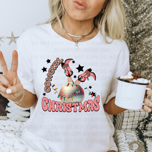 DTF TRANSFER Cowgirl Christmas